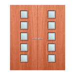 Load image into Gallery viewer, Cherry Veneer 10G Glazed Pair FD60 Internal Fire Door