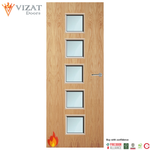 Load image into Gallery viewer, Oak Veneer 10G Glazed FD60 Internal Fire Door