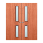 Load image into Gallery viewer, Cherry Veneer 16G Glazed Pair FD60 Internal Fire Door