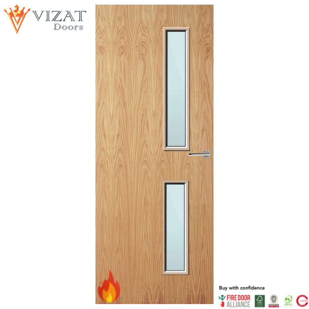 Oak Veneer 16G Glazed FD30 Internal Fire Door