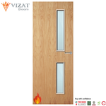 Load image into Gallery viewer, Oak Veneer 16G Glazed FD30 Internal Fire Door