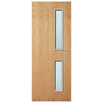 Load image into Gallery viewer, Oak Veneer 16G Glazed FD30 Internal Fire Door