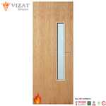 Load image into Gallery viewer, Oak Veneer 18G Glazed FD30 Internal Fire Door