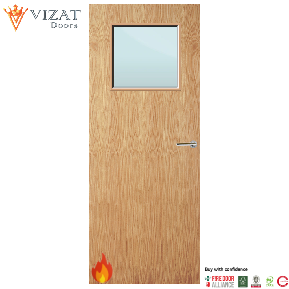 Oak Veneer 1G Glazed FD60 Internal Fire Door