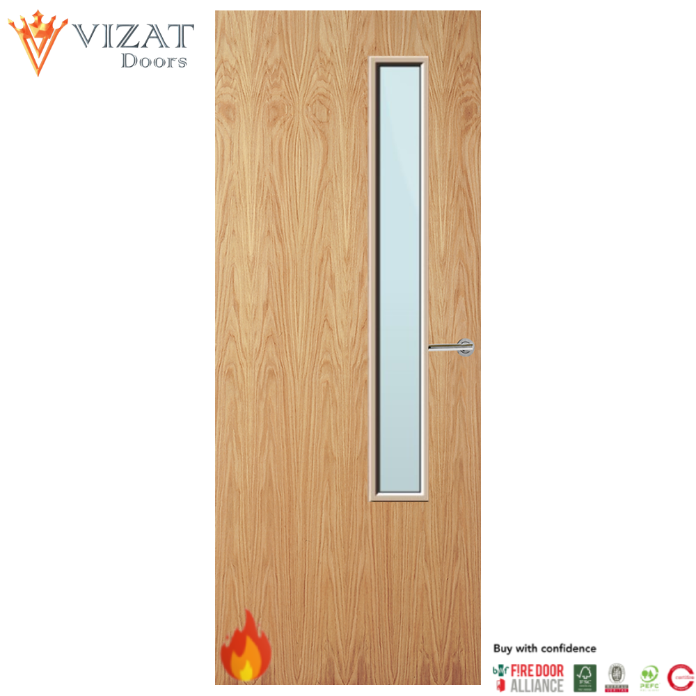 Oak Veneer 20G Glazed FD30 Internal Fire Door