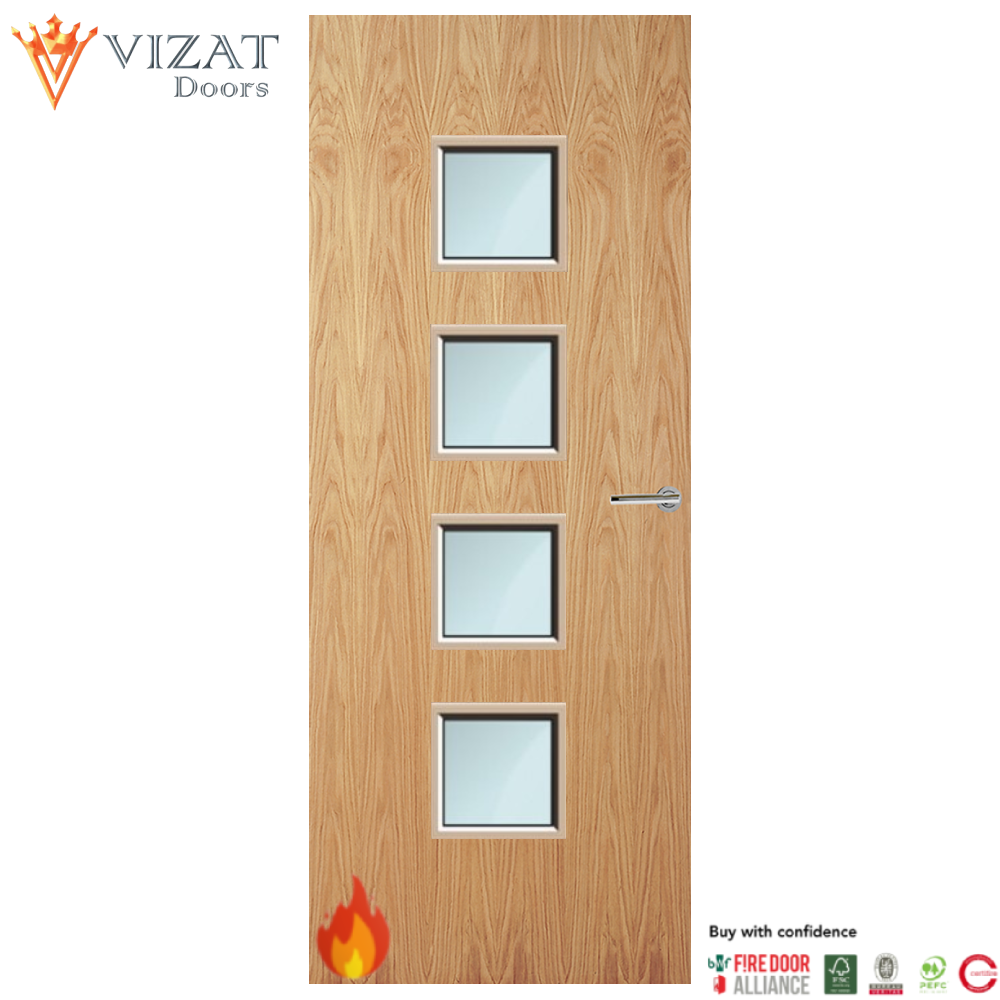 Oak Veneer 22G Glazed FD60 Internal Fire Door