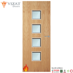 Load image into Gallery viewer, Oak Veneer 22G Glazed FD60 Internal Fire Door