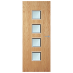 Load image into Gallery viewer, Oak Veneer 22G Glazed FD60 Internal Fire Door