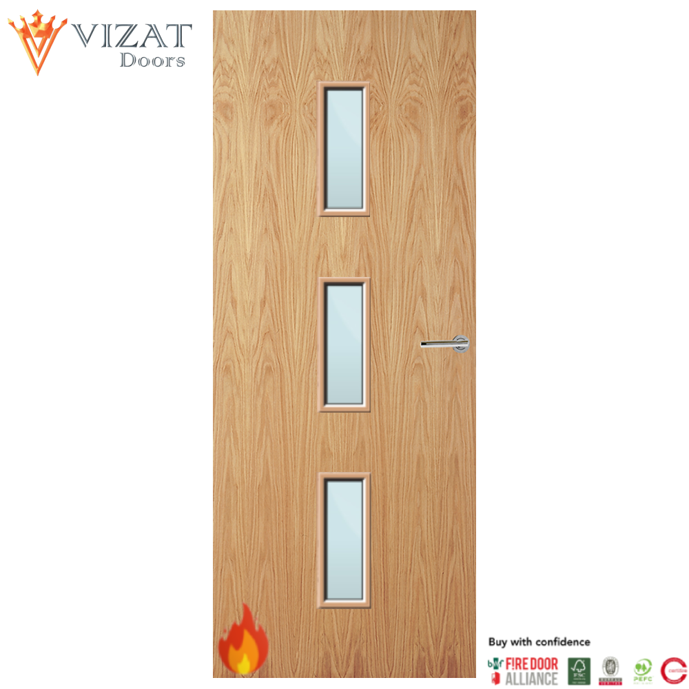 Oak Veneer 23G Glazed FD60 Internal Fire Door