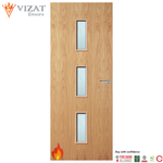 Load image into Gallery viewer, Oak Veneer 23G Glazed FD60 Internal Fire Door