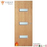 Load image into Gallery viewer, Oak Veneer 24G Glazed FD60 Internal Fire Door