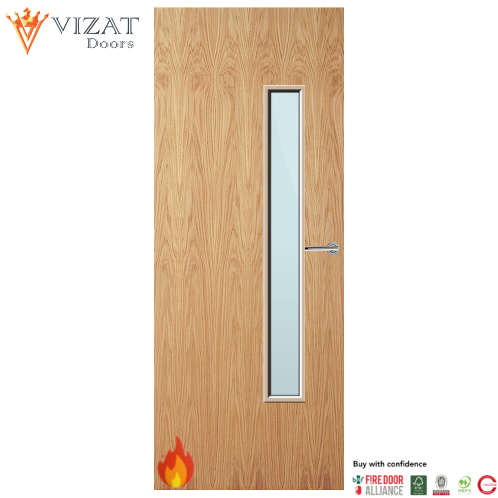 Oak Veneer 25G Glazed FD30 Internal Fire Door
