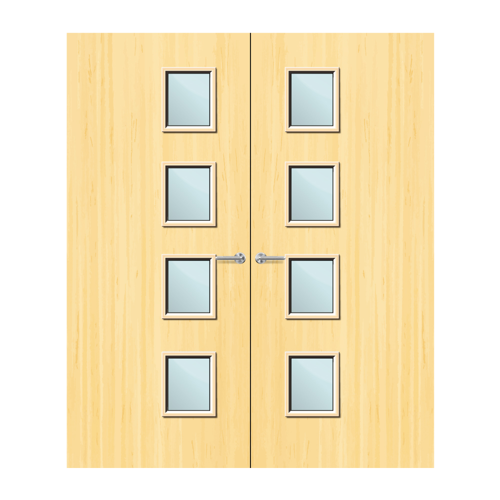Koto Veneer 27G Glazed Pair FD60 Internal Fire Door