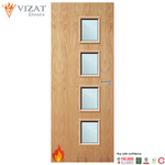 Load image into Gallery viewer, Oak Veneer 27G Glazed FD60 Internal Fire Door