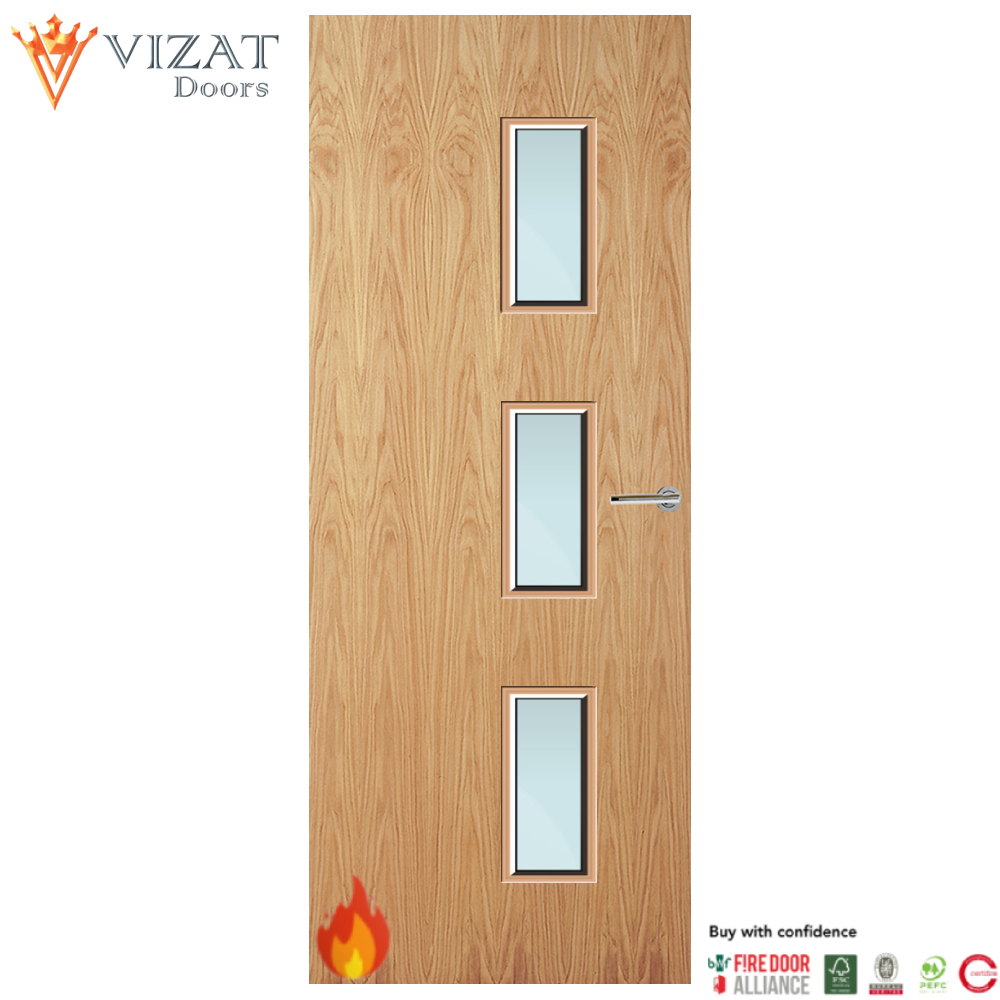 Oak Veneer 28G Glazed FD60 Internal Fire Door