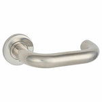 Load image into Gallery viewer, Altro 22mm Return to Door Lever Handle on Rose 304 Polished Stainless Steel