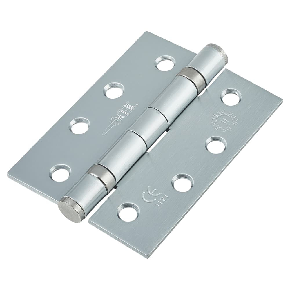 Twin Ball Bearing Fire Door Hinge Satin Chrome Pair
