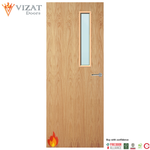 Load image into Gallery viewer, Oak Veneer 3G Glazed FD30 Internal Fire Door