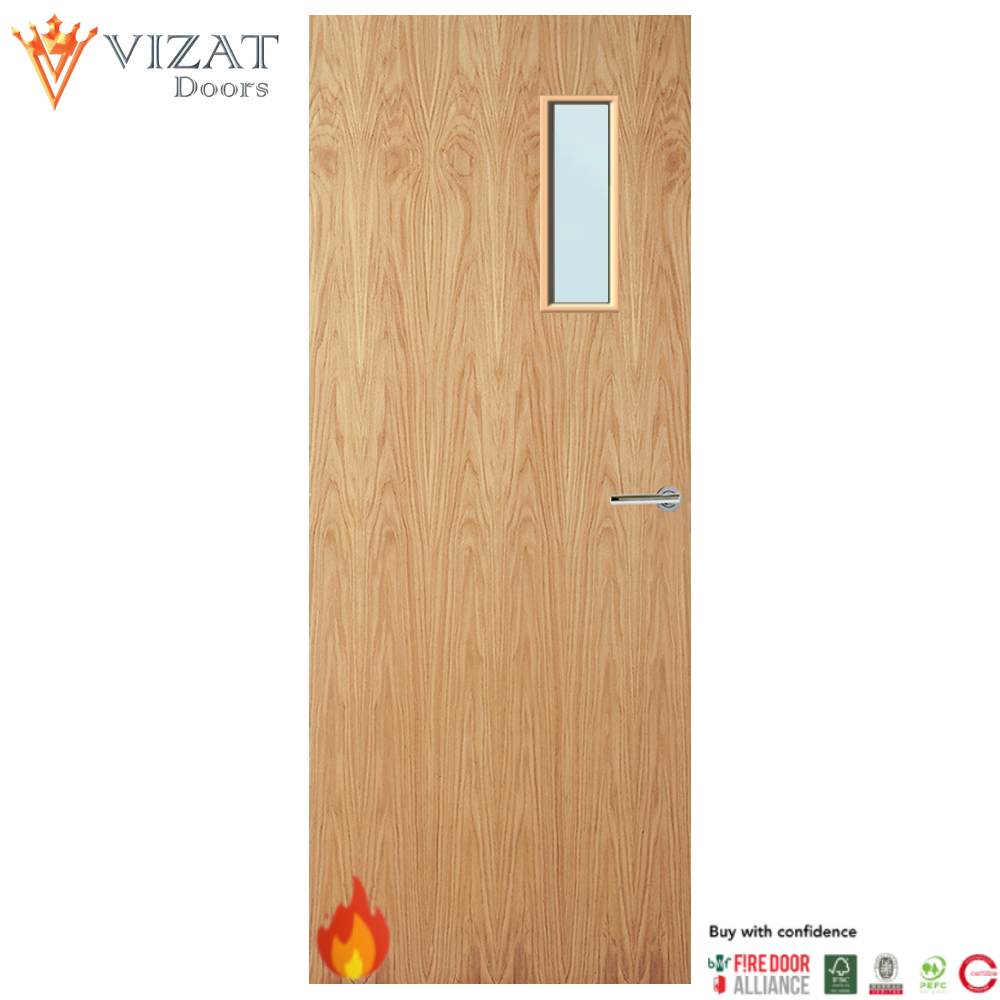 Oak Veneer 4G Glazed FD60 Internal Fire Door