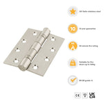 Load image into Gallery viewer, Twin Ball Bearing Fire Door Hinge Stainless Steel Pair