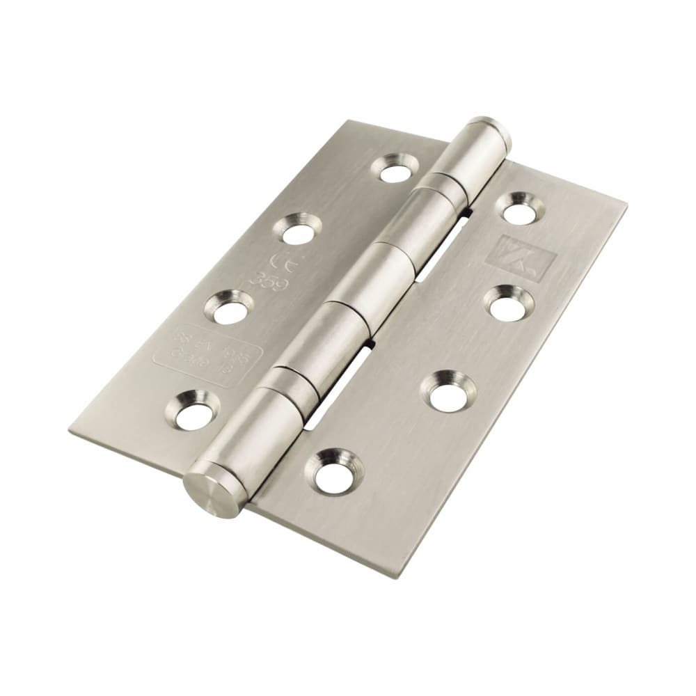 Slim Knuckle Twin Ball Bearing Fire Door Hinge Satin Stainless Steel Pair