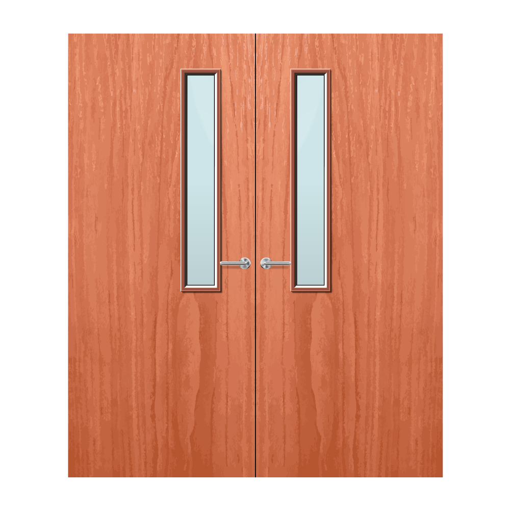 Cherry Veneer 7G Glazed Pair FD60 Internal Fire Door