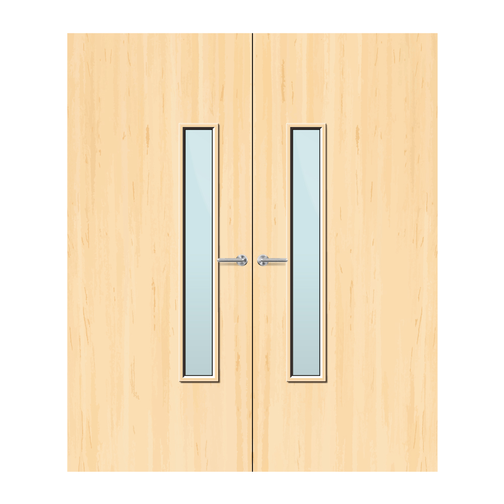 Ash Veneer 18G Glazed Pair FD30 Internal Fire Door
