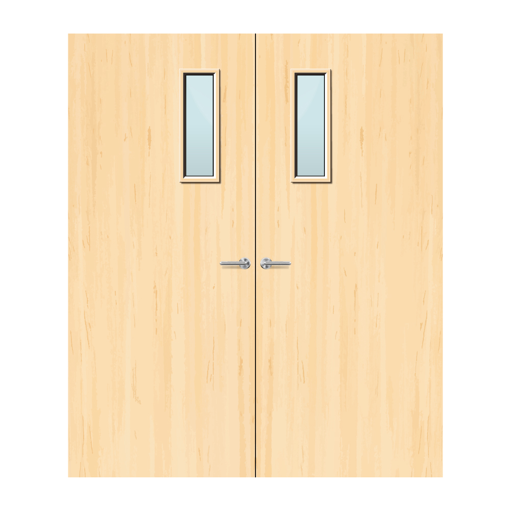 Ash Veneer 4G Glazed Pair FD60 Internal Fire Door