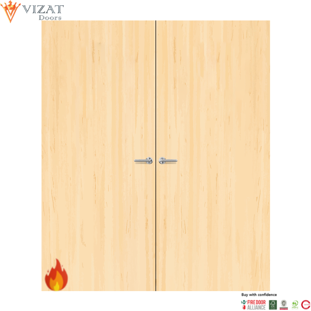 Ash Veneer Non Glazed Pair FD30 Internal Fire Door