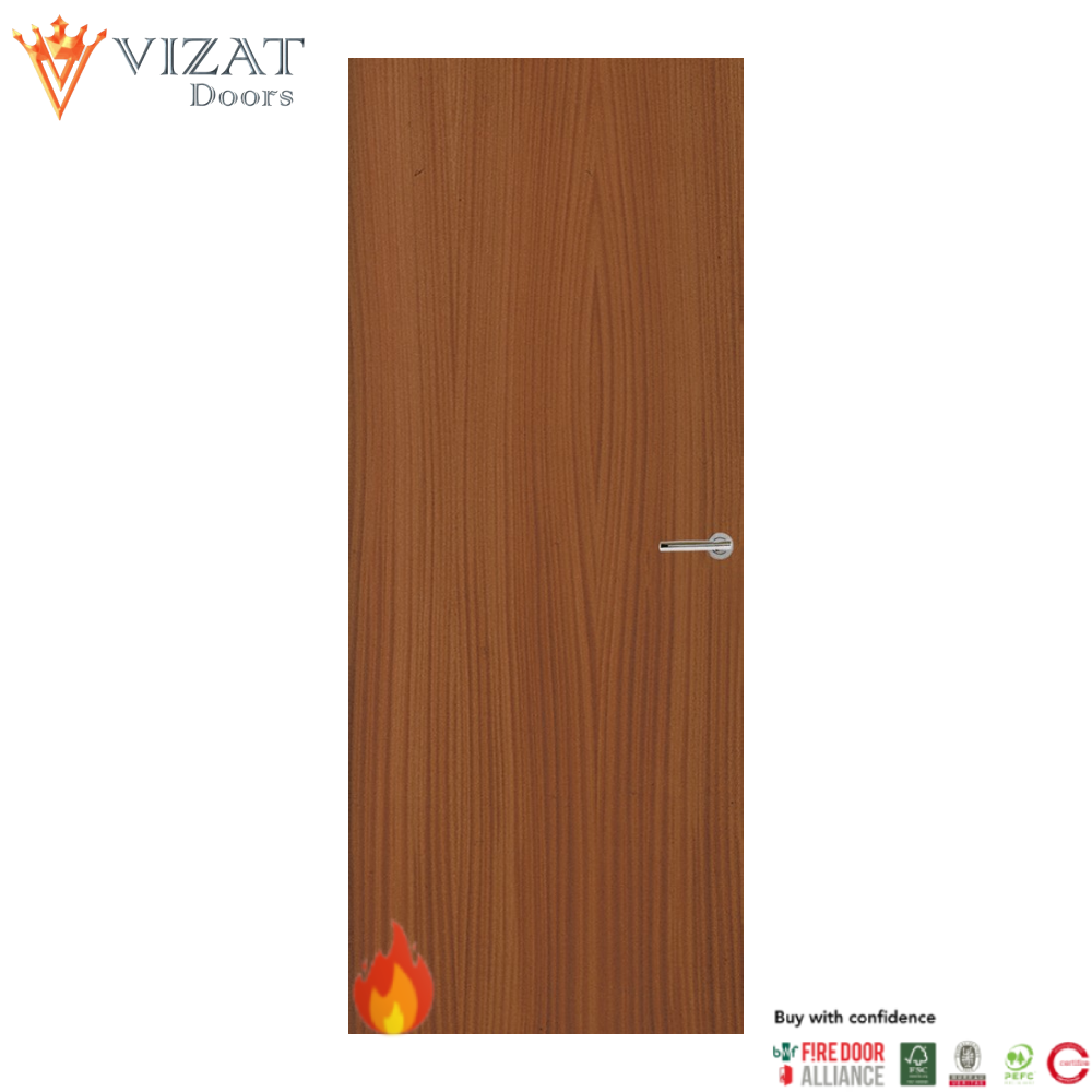 Sapele Veneer Non Glazed FD30 Internal Fire Door