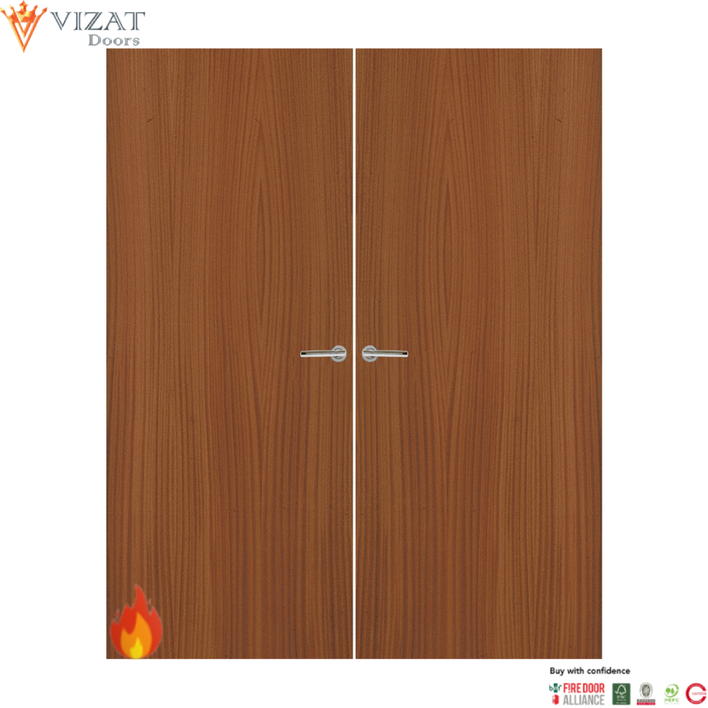 Sapele Veneer Non Glazed Pair FD30 Internal Fire Door