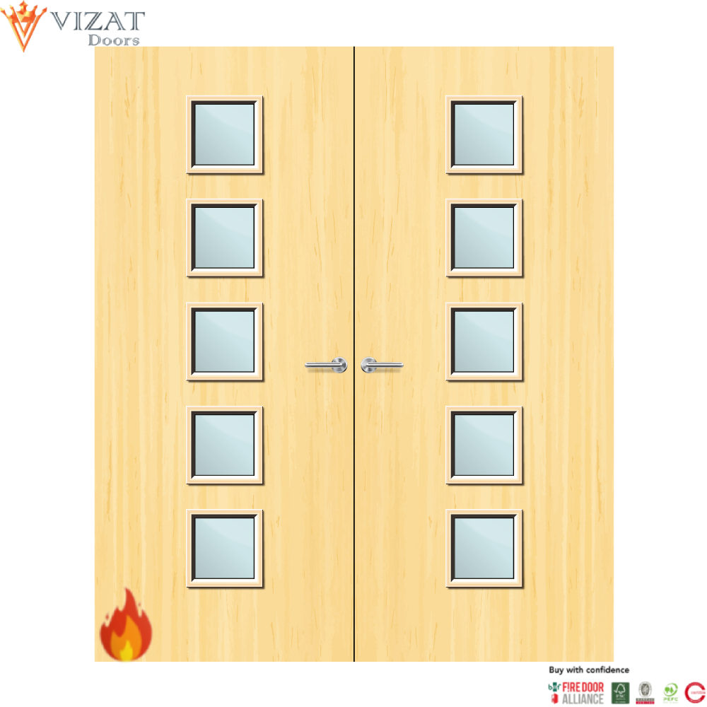 Koto Veneer 10G Glazed Pair FD60 Internal Fire Door