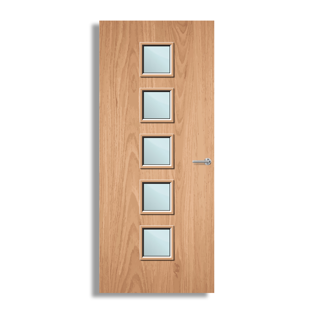 Plywood Paint Grade 10G Glazed FD60 Internal Fire Door