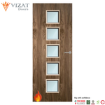 Load image into Gallery viewer, Walnut Veneer 10G Glazed FD30 Internal Fire Door