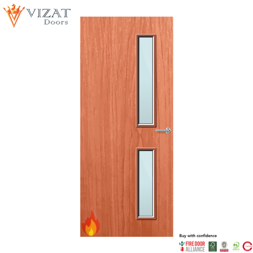 Cherry Veneer 16G Glazed FD30 Internal Fire Door