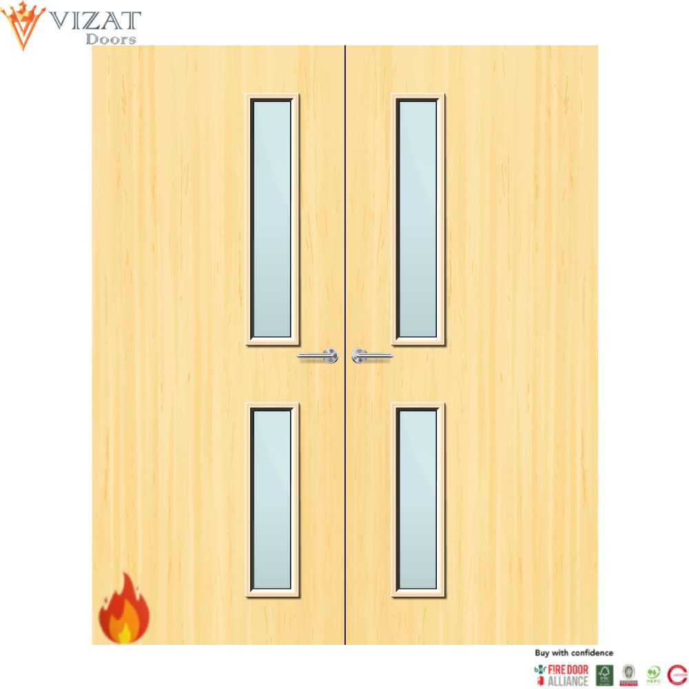 Koto Veneer 16G Glazed Pair FD60 Internal Fire Door