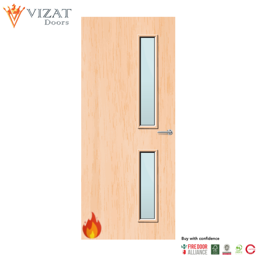 Maple Veneer 16G Glazed FD30 Internal Fire Door