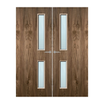 Load image into Gallery viewer, Walnut Veneer 16G Glazed Pair FD30 Internal Fire Door