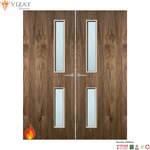 Load image into Gallery viewer, Walnut Veneer 16G Glazed Pair FD30 Internal Fire Door
