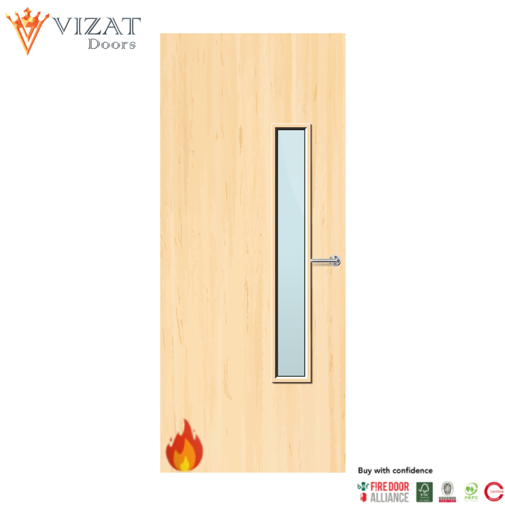 Ash Veneer 18G Glazed FD30 Internal Fire Door