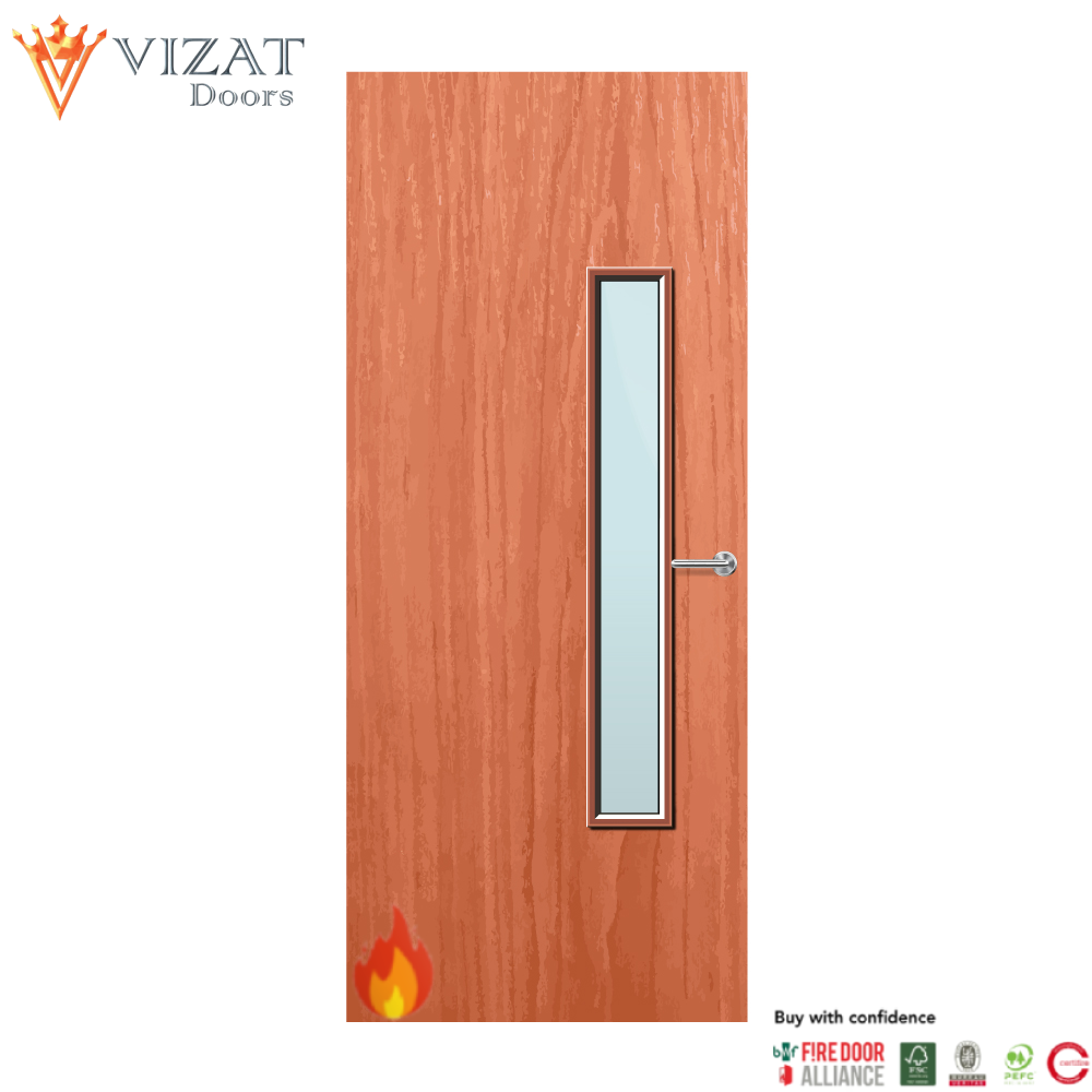 Cherry Veneer 18G Glazed FD30 Internal Fire Door