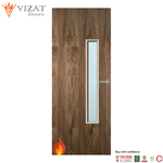 Load image into Gallery viewer, Walnut Veneer 18G Glazed FD30 Internal Fire Door