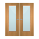 Load image into Gallery viewer, Beech Veneer 19G Glazed Pair FD30 Internal Fire Door