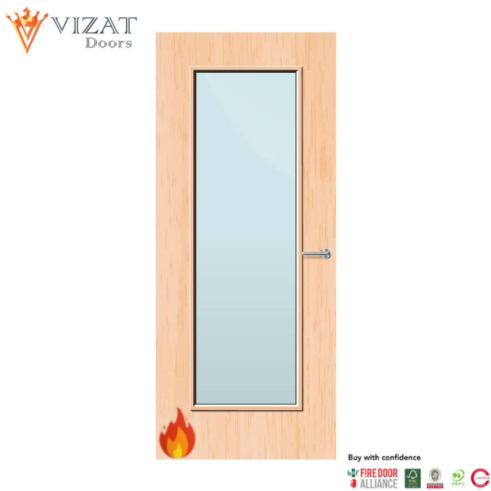 Maple Veneer 19G Glazed FD60 Internal Fire Door