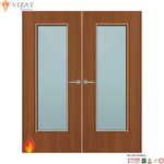 Load image into Gallery viewer, Sapele Veneer 19G Glazed Pair FD60 Internal Fire Door