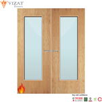 Load image into Gallery viewer, Oak Veneer 19G Glazed Pair FD60 Internal Fire Door