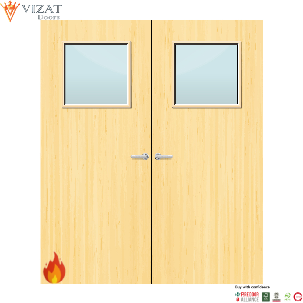 Koto Veneer 1G Glazed Pair FD60 Internal Fire Door