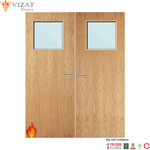 Load image into Gallery viewer, Oak Veneer 1G Glazed Pair FD60 Internal Fire Door
