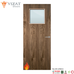 Load image into Gallery viewer, Walnut Veneer 1G Glazed FD60 Internal Fire Door