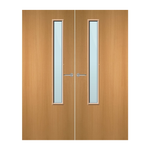 Load image into Gallery viewer, Beech Veneer 20G Glazed Pair FD30 Internal Fire Door